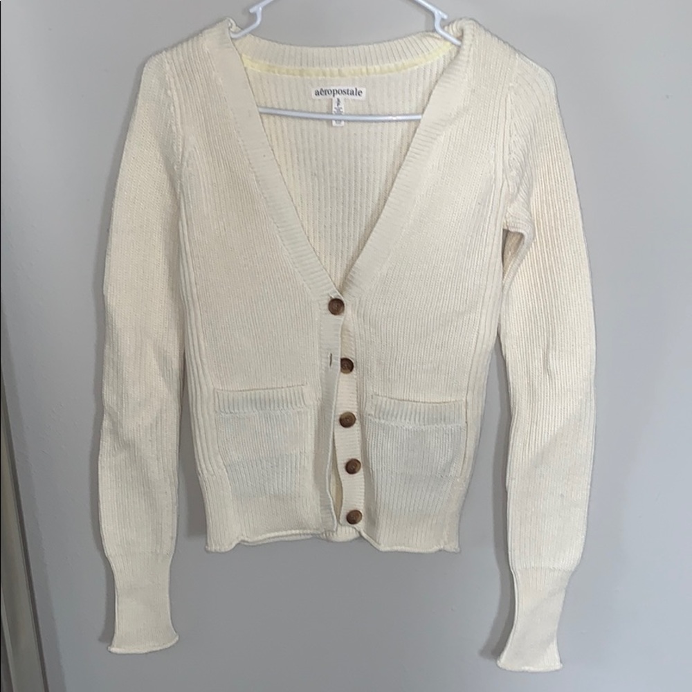 white button up aeropostale cardigan